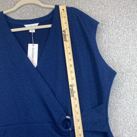 Liz Claiborne stretch knit midi dress wrap front professional sophisticated XXL - Picture 8 of 10